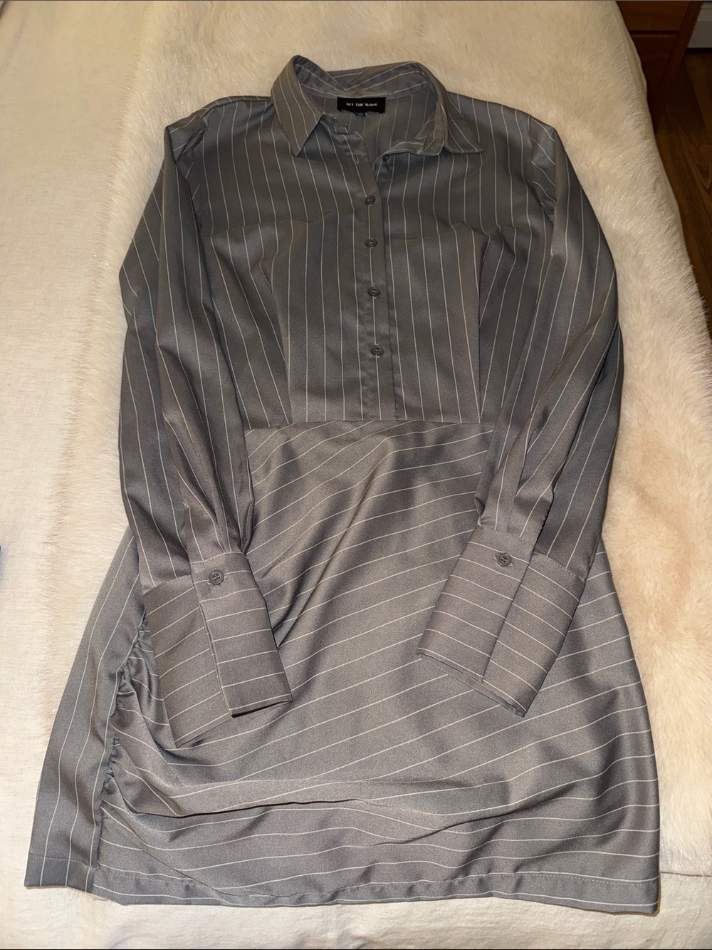 ALL THE WAYS GREY TRINA MINI DRESS- M